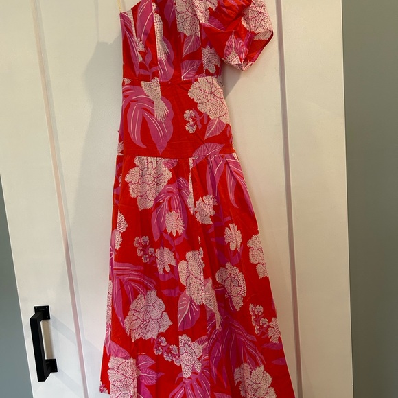 FARM Rio Red One-Shoulder Ruched Sundress - Picture 4 of 7